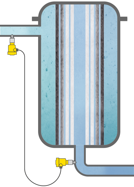 Differential pressure measurement for filter monitoring
