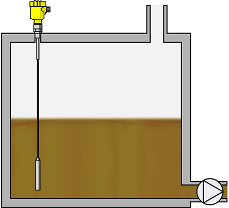 Misura di livello nel serbatoio di stoccaggio dell'olio idraulico