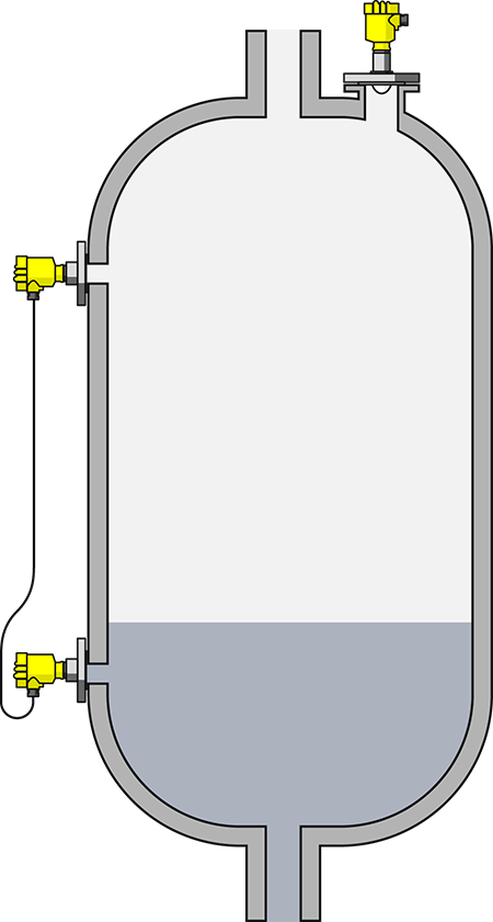 Misura di livello nel separatore di liquidi (compressor knockout drum) 