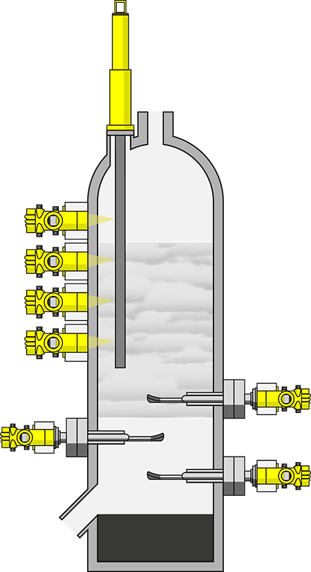 Misura di densità nell'impianto di idrocracking