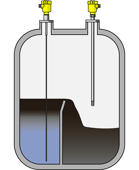 Petrol ayırıcı tankta seviye ölçümü ve sınır seviye tespiti