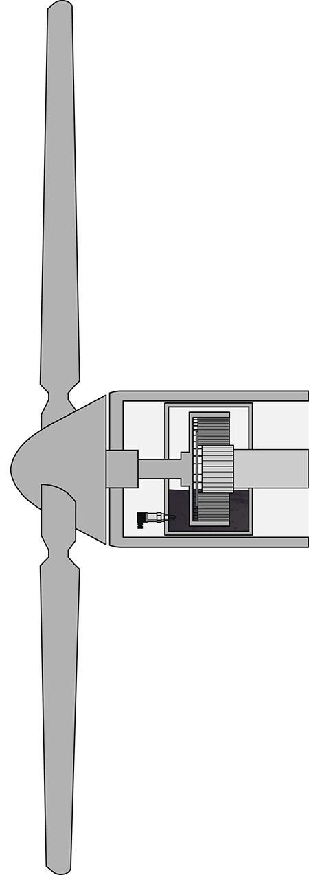 Grenzstanderfassung im Getriebeölbehälter des Rotorgetriebes